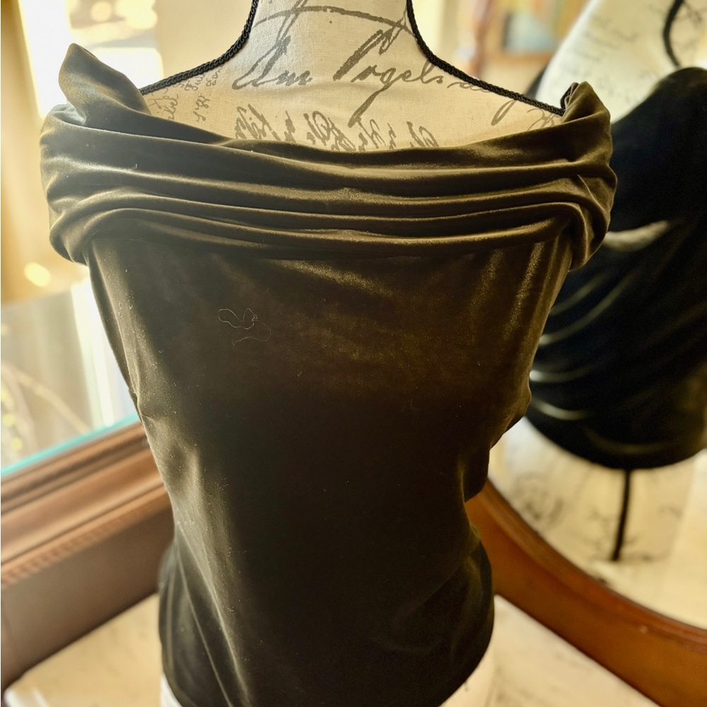 Rich Dark Jade green Velvet Top